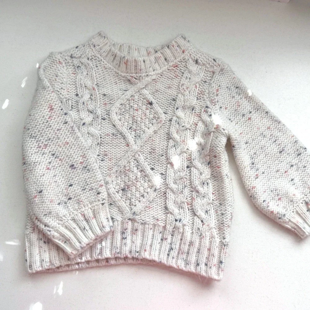 OshKosh Bgosh Kids Confetti Cable‎ Knit Sweater Cream Multi 24M